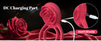Vibrating Cock Ring with Rose Clitoral Stimulator, Pleasure Penis Ring Vibrator Couples Adult Sex Toys for Men Women, 7 Vibrations Male Couple Sex Toy