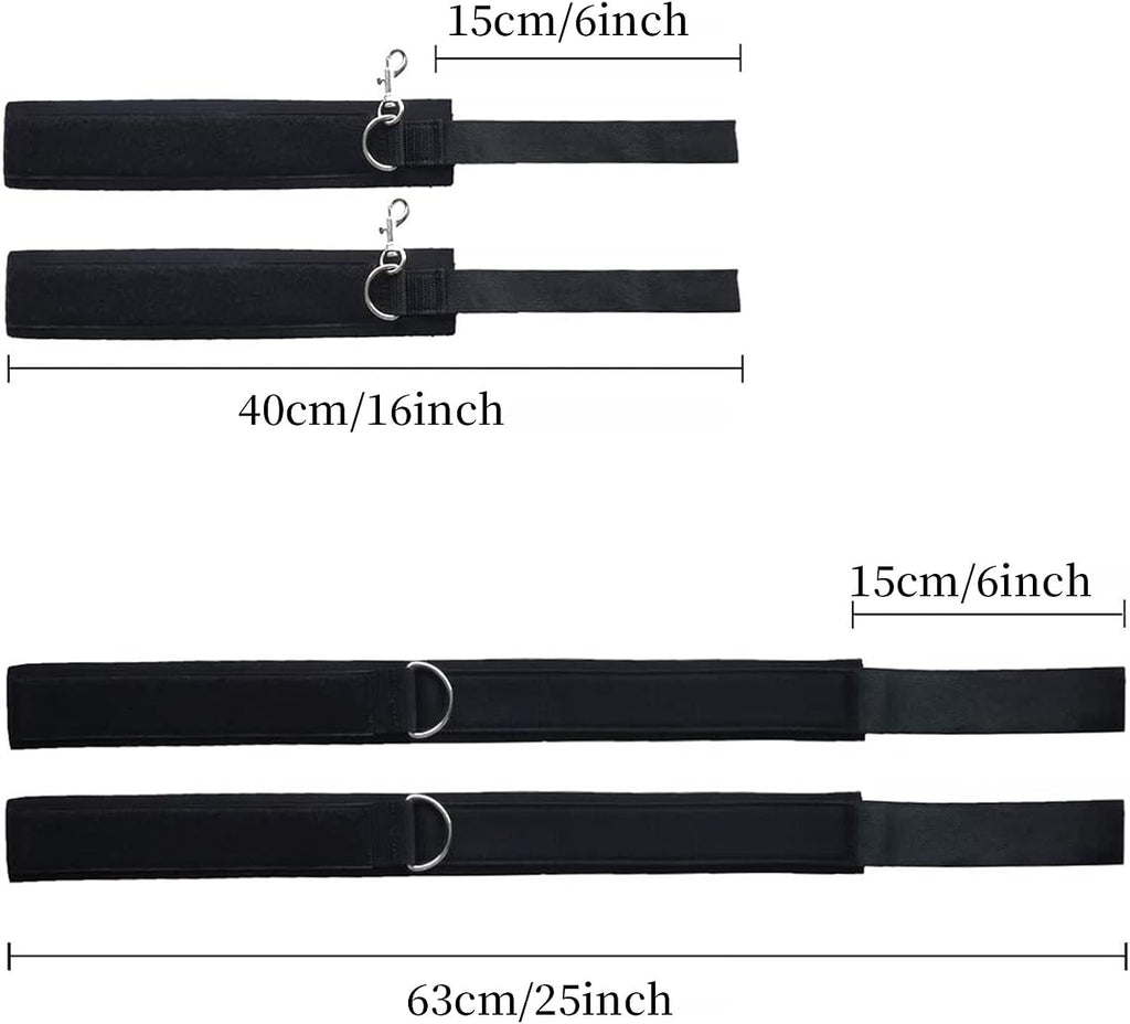 Sex Bondage Wrist & Thigh Cuffs BDSM Restraints Set, Sex Toys for Women with Adjustable Leg Straps Handcuffs for Couple Beginner SM Game Play