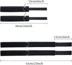 Sex Bondage Wrist & Thigh Cuffs BDSM Restraints Set, Sex Toys for Women with Adjustable Leg Straps Handcuffs for Couple Beginner SM Game Play
