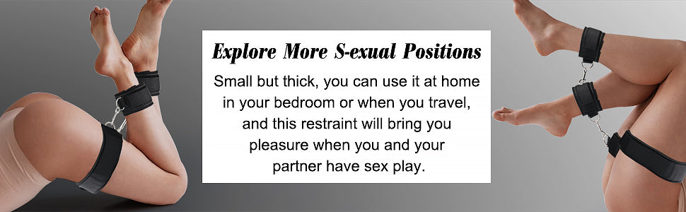 Sex Bondage Wrist & Thigh Cuffs BDSM Restraints Set, Sex Toys for Women with Adjustable Leg Straps Handcuffs for Couple Beginner SM Game Play