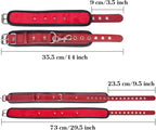 Sex Bondage Wrist & Thigh Cuffs BDSM Restraints Set, Sex Toys for Women with Adjustable Leg Straps Handcuffs for Couple Beginner SM Game Play (Deep Red)