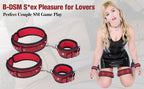 Sex Bondage Wrist & Thigh Cuffs BDSM Restraints Set, Sex Toys for Women with Adjustable Leg Straps Handcuffs for Couple Beginner SM Game Play (Deep Red)