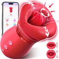 Vibrator Adult Sex Toys for Women - 5IN1 Mouth Sucking Vibrator Rose Sex Toy, 10 Tongue Licking, 3 Auto & 1 Manual Sucking Adult Toys New APP, Anal Clit Nipple Vibrators Female Couples Sex Toys