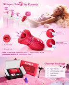 Vibrator Adult Sex Toys for Women - 5IN1 Mouth Sucking Vibrator Rose Sex Toy, 10 Tongue Licking, 3 Auto & 1 Manual Sucking Adult Toys New APP, Anal Clit Nipple Vibrators Female Couples Sex Toys