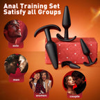 5PCS Silicone Butt Plug Anal Plug Set, Upgrade Prostate Massager Beginner to Advanced Training Kit with T-Base, Comfortable Long-Term Wear for Men & Women, Anal Training Sets for Couples Pleasure