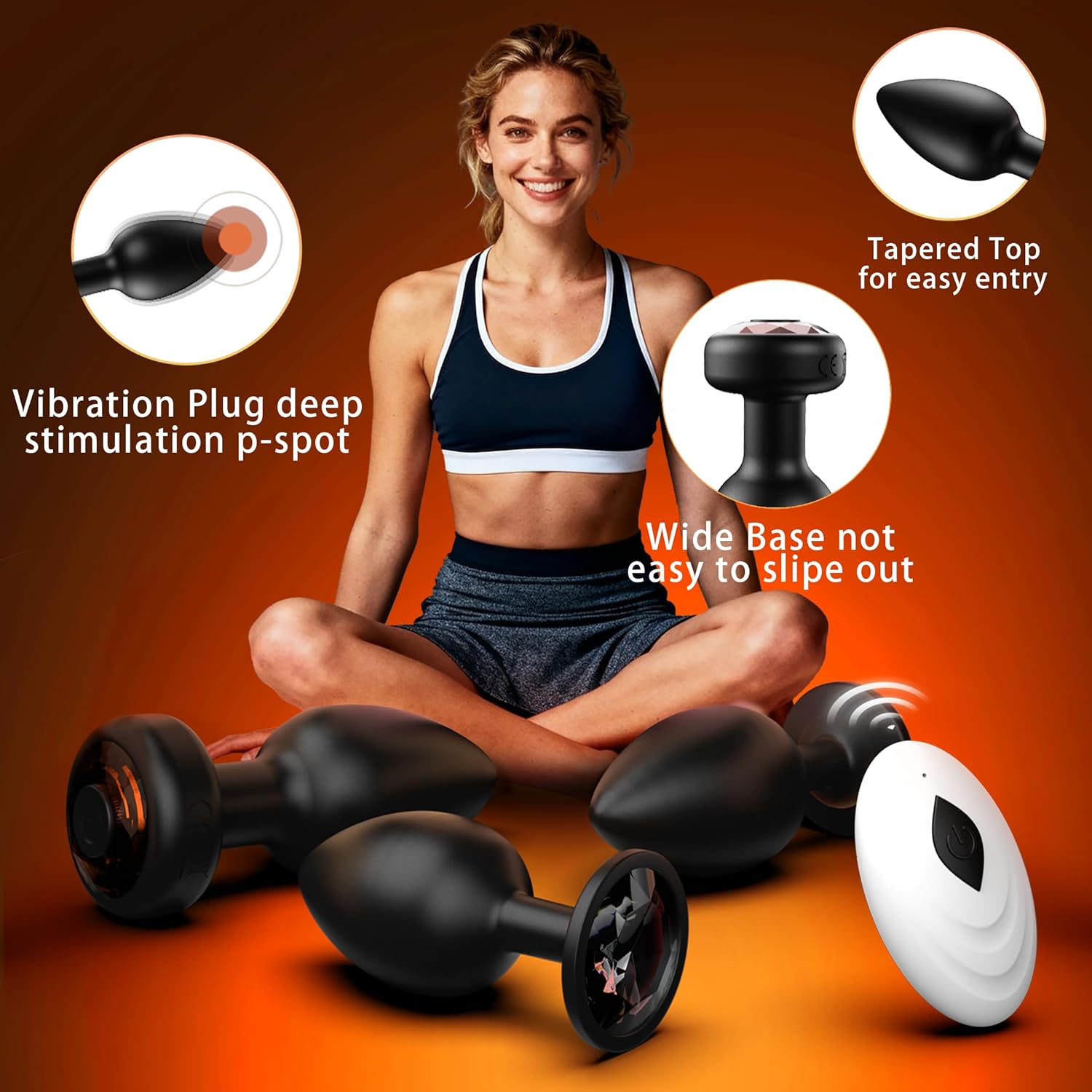 Anal Plug Vibrating Butt Plug, Adult Sex Toys 3PCS Silicone Anal Plugs, Anal Sex Toys with Remote Control 10 Vibrating Vibrator for Men, Anal Toys Adult Sex Toy & Games Prostate Massager