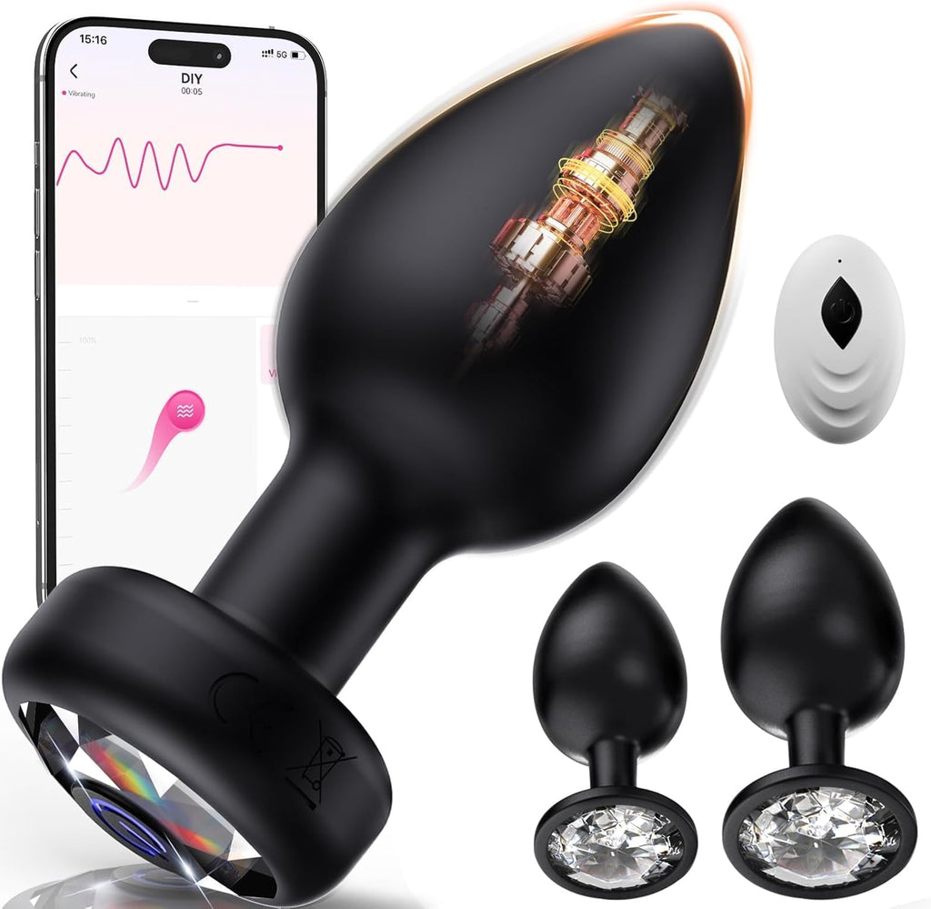 Anal Plug Vibrating Butt Plug, Adult Sex Toys 3PCS Silicone Anal Plugs, Anal Sex Toys with Remote Control 10 Vibrating Vibrator for Men, Anal Toys Adult Sex Toy & Games Prostate Massager