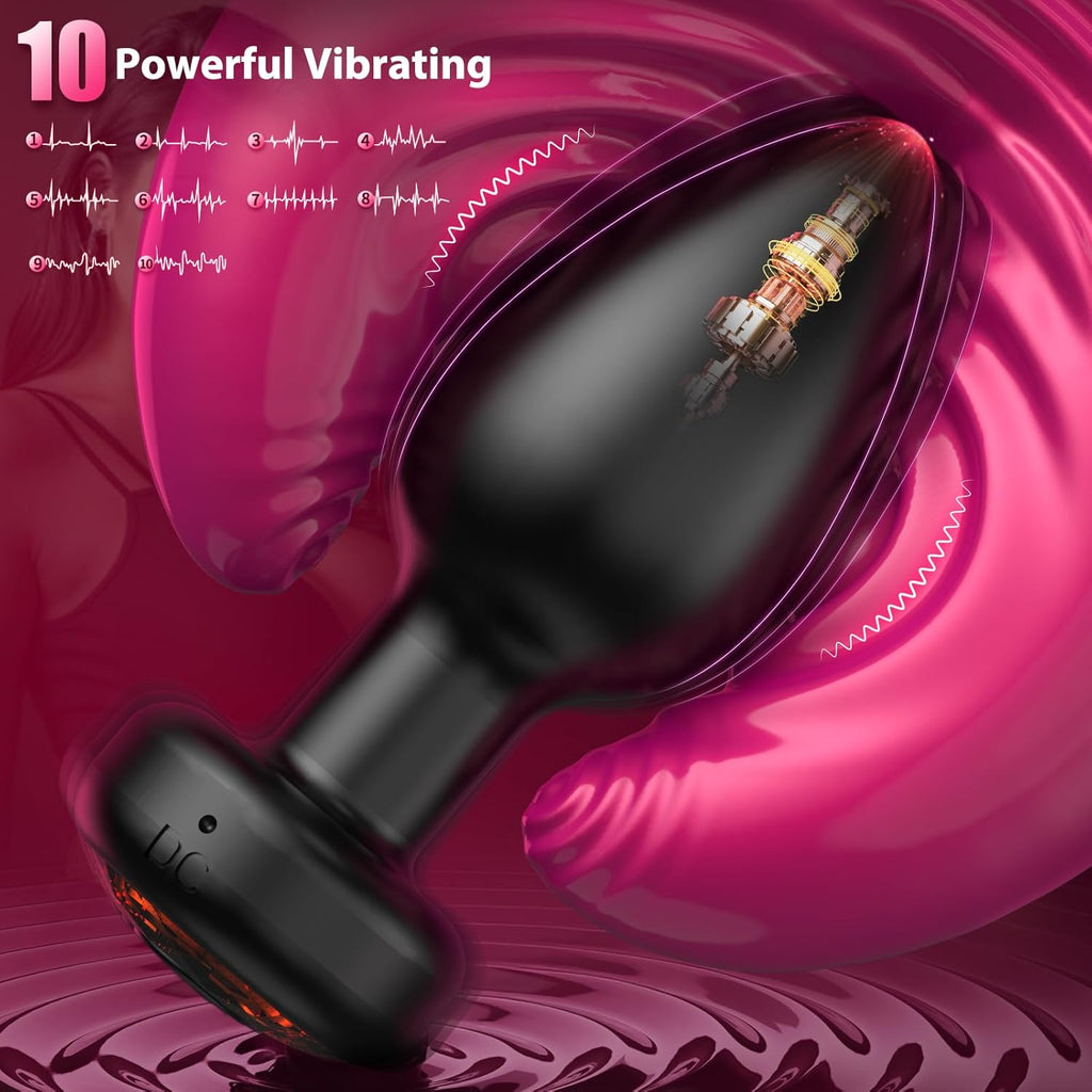 4PCS Anal Training Kit Anal Plug Adult Sex Toys, Silicone Vibrating Butt Plug with 10 Vibration, Remote Control Dildo Vibrator Butt Plug Set for Beginners, Advanced Users for Men Women Couples