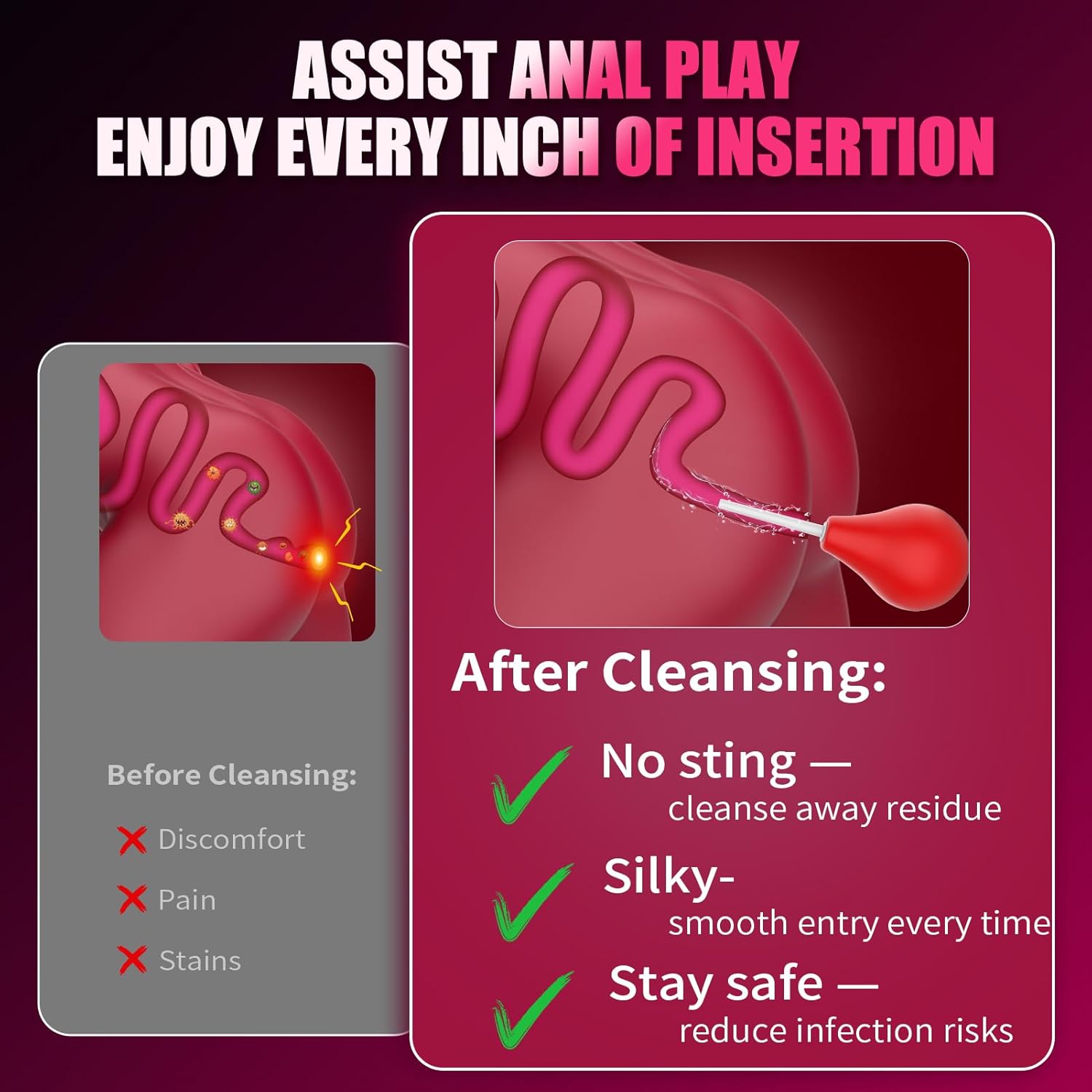 5PCS Anal Training Kit Anal Toys with 10 Vibration Modes,Remote Control Prostate Massager Plugs Vibrator with Enema Bulb, Set for Beginners, Advanced Users for Men Women Couples Pleasure