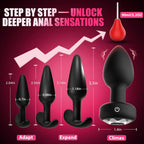 5PCS Anal Training Kit Anal Toys with 10 Vibration Modes,Remote Control Prostate Massager Plugs Vibrator with Enema Bulb, Set for Beginners, Advanced Users for Men Women Couples Pleasure