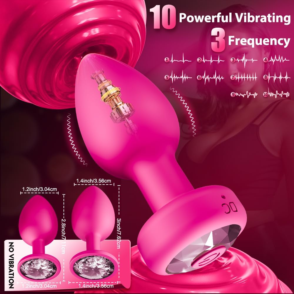 3PCS Anal Training Kit Adult Sex Toys, Silicone Vibrating Butt Plug with 10 Vibration, APP Remote Control Dildo Vibrator Butt Plug Set for Beginners, Advanced Users for Men Women Couple（Pink