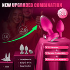 3PCS Anal Training Kit Adult Sex Toys, Silicone Vibrating Butt Plug with 10 Vibration, APP Remote Control Dildo Vibrator Butt Plug Set for Beginners, Advanced Users for Men Women Couple（Pink
