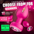 3PCS Anal Training Kit Adult Sex Toys, Silicone Vibrating Butt Plug with 10 Vibration, APP Remote Control Dildo Vibrator Butt Plug Set for Beginners, Advanced Users for Men Women Couple（Pink